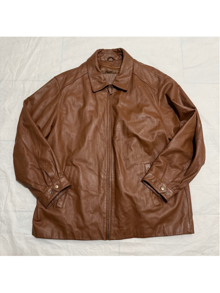 Saint Johns Bay Genuine Leather Quilted Lined Color Brown Men’s Size Xxl